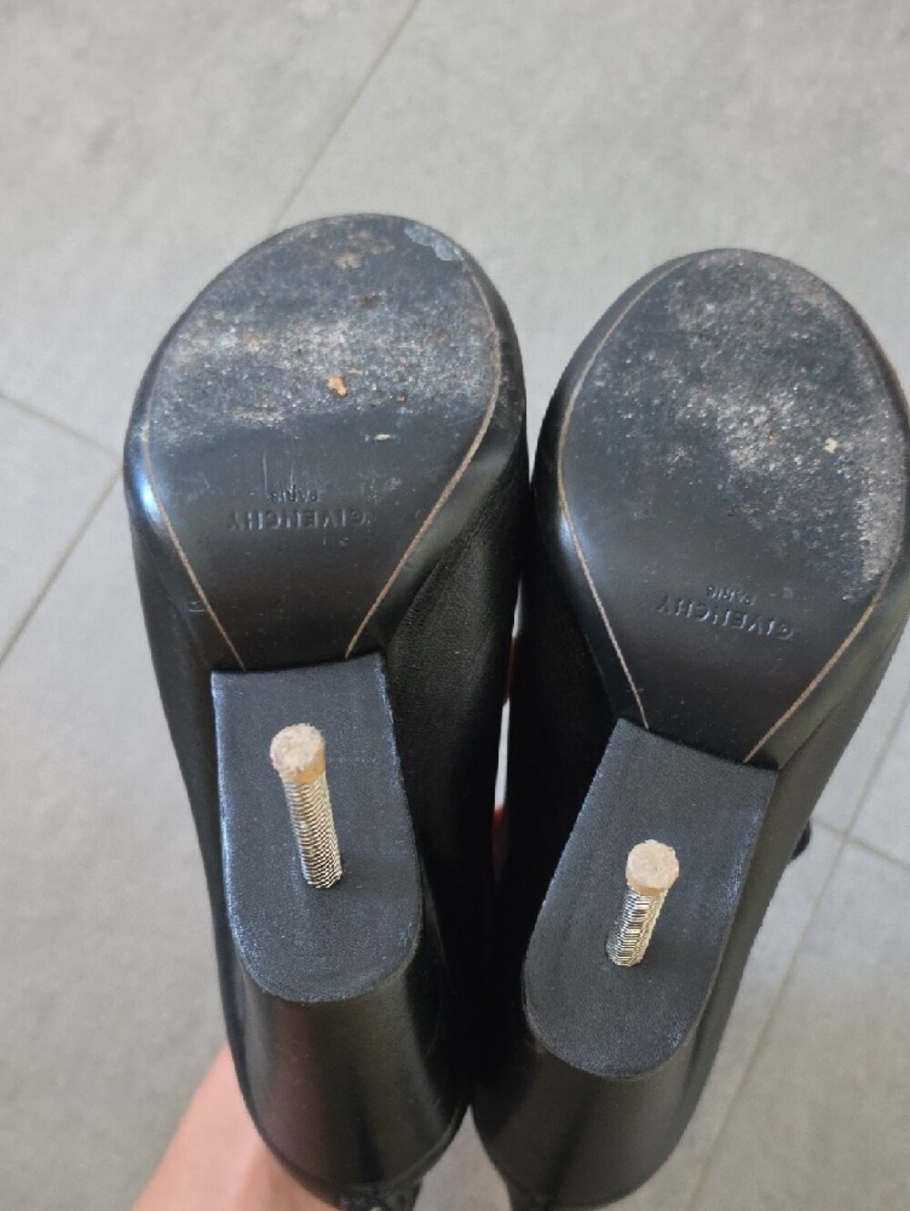 Givenchy Black Lace-Up Peep Toe Wedge Heels Size 40/9.5 - Picture 6 of 8